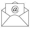 Outline email icon in trendy flat style on white background. Out Royalty Free Stock Photo