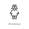 outline emotional vector icon. isolated black simple line element illustration from people concept. editable vector stroke