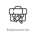 outline employment law vector icon. isolated black simple line element illustration from law and justice concept. editable vector Royalty Free Stock Photo