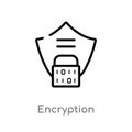 outline encryption vector icon. isolated black simple line element illustration from gdpr concept. editable vector stroke Royalty Free Stock Photo