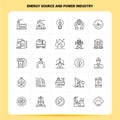 OutLine 25 Energy Source And Power Industry Icon set. Vector Line Style Design Black Icons Set. Linear pictogram pack. Web and Royalty Free Stock Photo