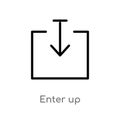 outline enter up vector icon. isolated black simple line element illustration from arrows concept. editable vector stroke enter up