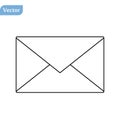 Outline envelope icon isolated on grey background. Line mail symbol for website design, mobile application, ui. Editable stroke. Royalty Free Stock Photo