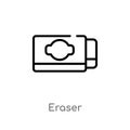 outline eraser vector icon. isolated black simple line element illustration from education concept. editable vector stroke eraser Royalty Free Stock Photo