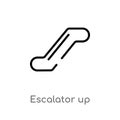 outline escalator up vector icon. isolated black simple line element illustration from airport terminal concept. editable vector