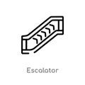 outline escalator vector icon. isolated black simple line element illustration from accommodation concept. editable vector stroke