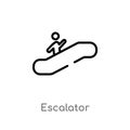 outline escalator vector icon. isolated black simple line element illustration from signs concept. editable vector stroke