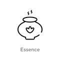 outline essence vector icon. isolated black simple line element illustration from nature concept. editable vector stroke essence Royalty Free Stock Photo