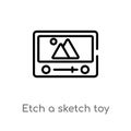 outline etch a sketch toy vector icon. isolated black simple line element illustration from toys concept. editable vector stroke