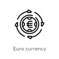 outline euro currency vector icon. isolated black simple line element illustration from commerce concept. editable vector stroke