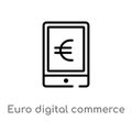 outline euro digital commerce vector icon. isolated black simple line element illustration from computer concept. editable vector