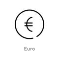 outline euro vector icon. isolated black simple line element illustration from e-commerce and payment concept. editable vector