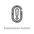 outline exclamation button vector icon. isolated black simple line element illustration from user interface concept. editable