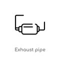 outline exhaust pipe vector icon. isolated black simple line element illustration from transportation concept. editable vector