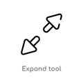 outline expand tool vector icon. isolated black simple line element illustration from user interface concept. editable vector