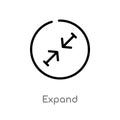 outline expand vector icon. isolated black simple line element illustration from arrows 2 concept. editable vector stroke expand Royalty Free Stock Photo