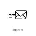 outline express vector icon. isolated black simple line element illustration from user interface concept. editable vector stroke