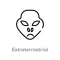 outline extraterrestrial vector icon. isolated black simple line element illustration from astronomy concept. editable vector Royalty Free Stock Photo