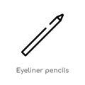 outline eyeliner pencils vector icon. isolated black simple line element illustration from fashion concept. editable vector stroke Royalty Free Stock Photo