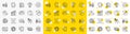 Outline Face detection, Cough and Difficult stress line icons. For web app. Vector