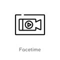 outline facetime vector icon. isolated black simple line element illustration from user interface concept. editable vector stroke
