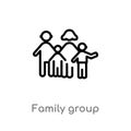 outline family group vector icon. isolated black simple line element illustration from people concept. editable vector stroke Royalty Free Stock Photo