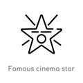 outline famous cinema star vector icon. isolated black simple line element illustration from cinema concept. editable vector Royalty Free Stock Photo