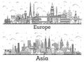 Outline Famous Landmarks in Asia and Europe