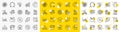 Outline Fan engine, Graph and Select flight line icons. For web app. Vector