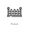 outline fance vector icon. isolated black simple line element illustration from buildings concept. editable vector stroke fance Royalty Free Stock Photo