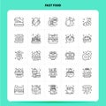 OutLine 25 Fast Food Icon set. Vector Line Style Design Black Icons Set. Linear pictogram pack. Web and Mobile Business ideas Royalty Free Stock Photo