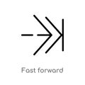 outline fast forward vector icon. isolated black simple line element illustration from arrows 2 concept. editable vector stroke Royalty Free Stock Photo