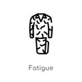 outline fatigue vector icon. isolated black simple line element illustration from desert concept. editable vector stroke fatigue