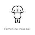 outline femenine trakcsuit vector icon. isolated black simple line element illustration from fashion concept. editable vector