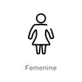 outline femenine vector icon. isolated black simple line element illustration from signs concept. editable vector stroke femenine
