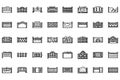 Fences line vector doodle simple icon set Royalty Free Stock Photo