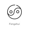 outline fengshui vector icon. isolated black simple line element illustration from nature concept. editable vector stroke fengshui