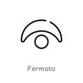 outline fermata vector icon. isolated black simple line element illustration from music and media concept. editable vector stroke