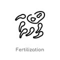 outline fertilization vector icon. isolated black simple line element illustration from human body parts concept. editable vector