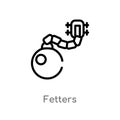 outline fetters vector icon. isolated black simple line element illustration from magic concept. editable vector stroke fetters Royalty Free Stock Photo