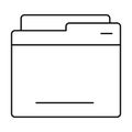 Outline File Folder with Tab and Single Document Icon Royalty Free Stock Photo