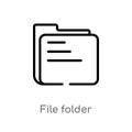 outline file folder vector icon. isolated black simple line element illustration from edit tools concept. editable vector stroke