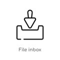 outline file inbox vector icon. isolated black simple line element illustration from user interface concept. editable vector Royalty Free Stock Photo