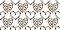 Outline and Filled Heart shape Made of Multicolored Coffee Beans Seamless Pattern Banner Format idea Royalty Free Stock Photo