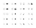 Outline and filled Media icon set