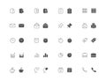 Outline and filled office icon set