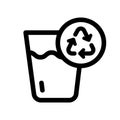 Outline filtered water glass icon