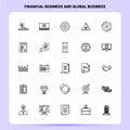 OutLine 25 Financial Business and Global Business Icon set. Vector Line Style Design Black Icons Set. Linear pictogram pack. Web Royalty Free Stock Photo