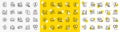 Outline Financial goal, Binary code and Graph chart line icons. For web app. Vector