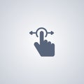 Outline finger swipe, vector best flat icon